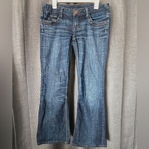 7 Diamonds Womens Boot Cut Jeans Size 31 Embroidered